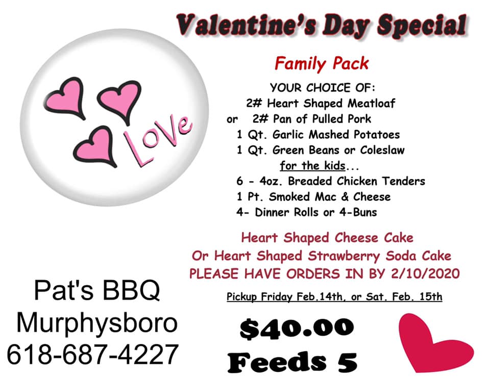 Pats BBQ Valentines special